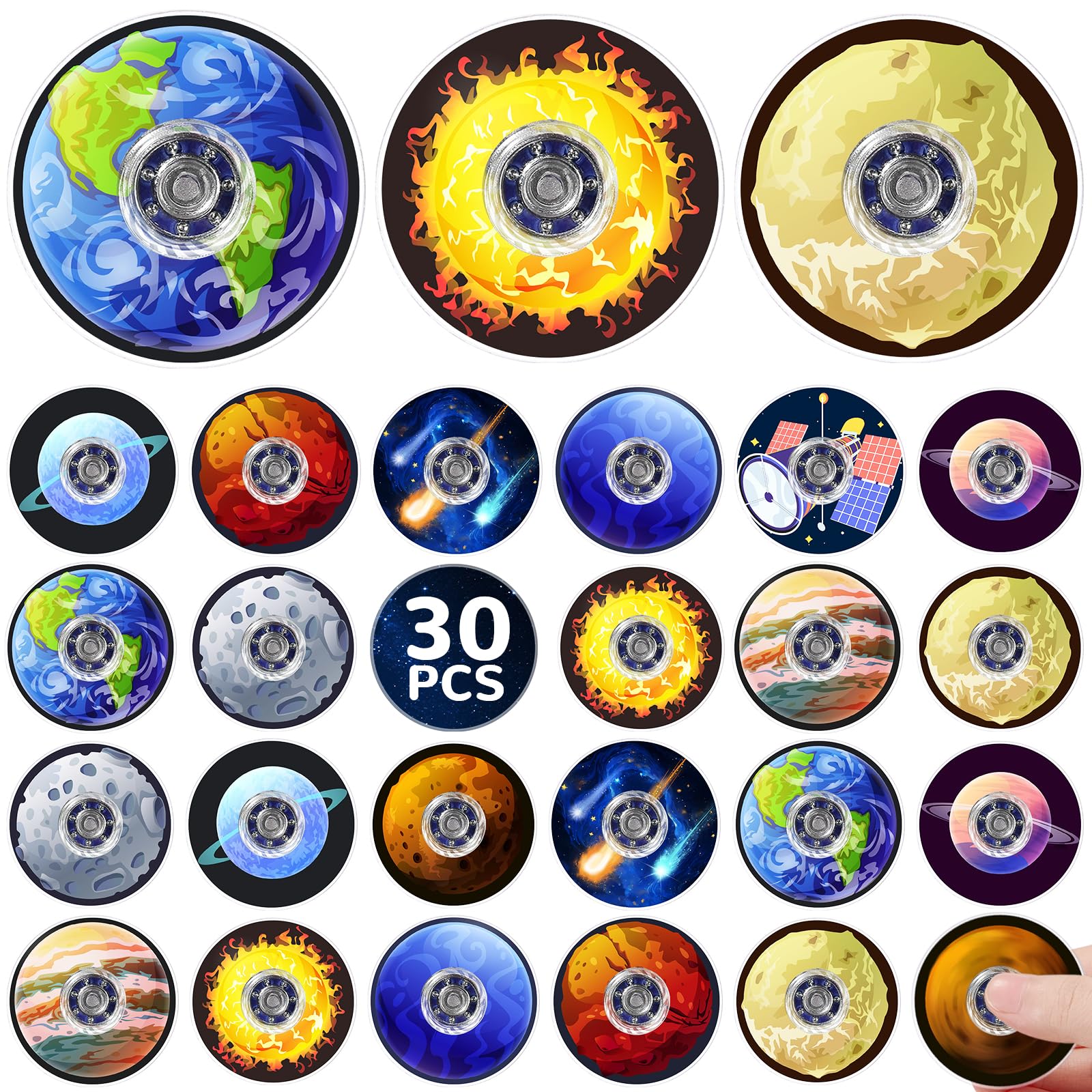 SCIONE 30 Pack Mini Solar System Party Bag Fillers for Kids,Mini Space Pass the Parcel Prizes, Sensory Fidget Toys for Kids, Perfect as Classroom Rewards, Birthday Party Favors & Gifts (1.6 Inch) β image 1