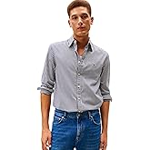 Tommy Hilfiger Mens Long Sleeve Poplin Shirts in Regular Fit, Men's Button Down Shirts, Also Available in Big and Tall