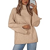 KIRUNDO Fall Sweaters for Women 2025 Turtleneck Ribbed Long Sleeve Casual Loose Knit Pullover Tops Fashion Winter Clothes