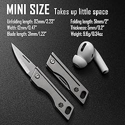 KeyUnity KK06 Mini EDC Pocket Knife, Small Titanium