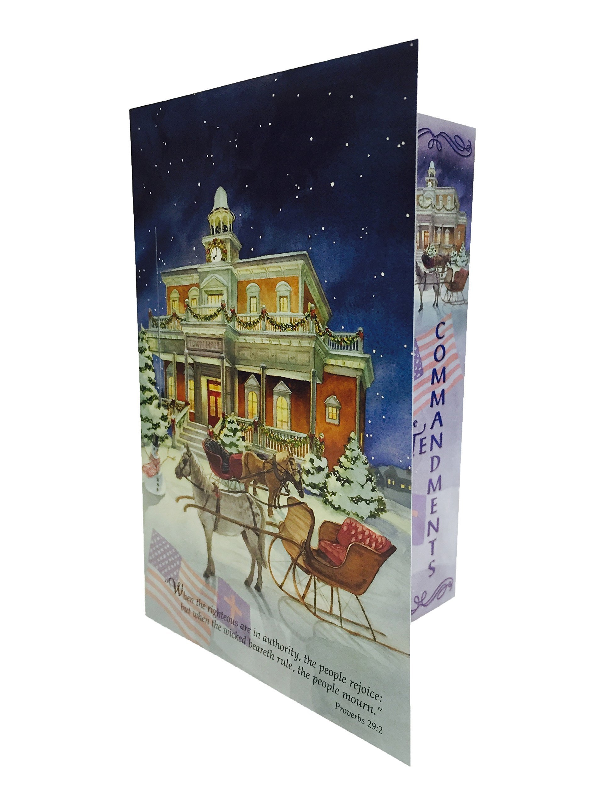 Patriotic Christian Christmas Cards 24 Pack Proudly Made in the USA