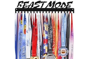 Lapetale Fashion Medal Hanger Display - She Believed She Could She Did - Personalized Medal Holder for Sport Race Runner Sturdy Black Steel Metal Plaque Over 60 Medals Awards Easy to Install