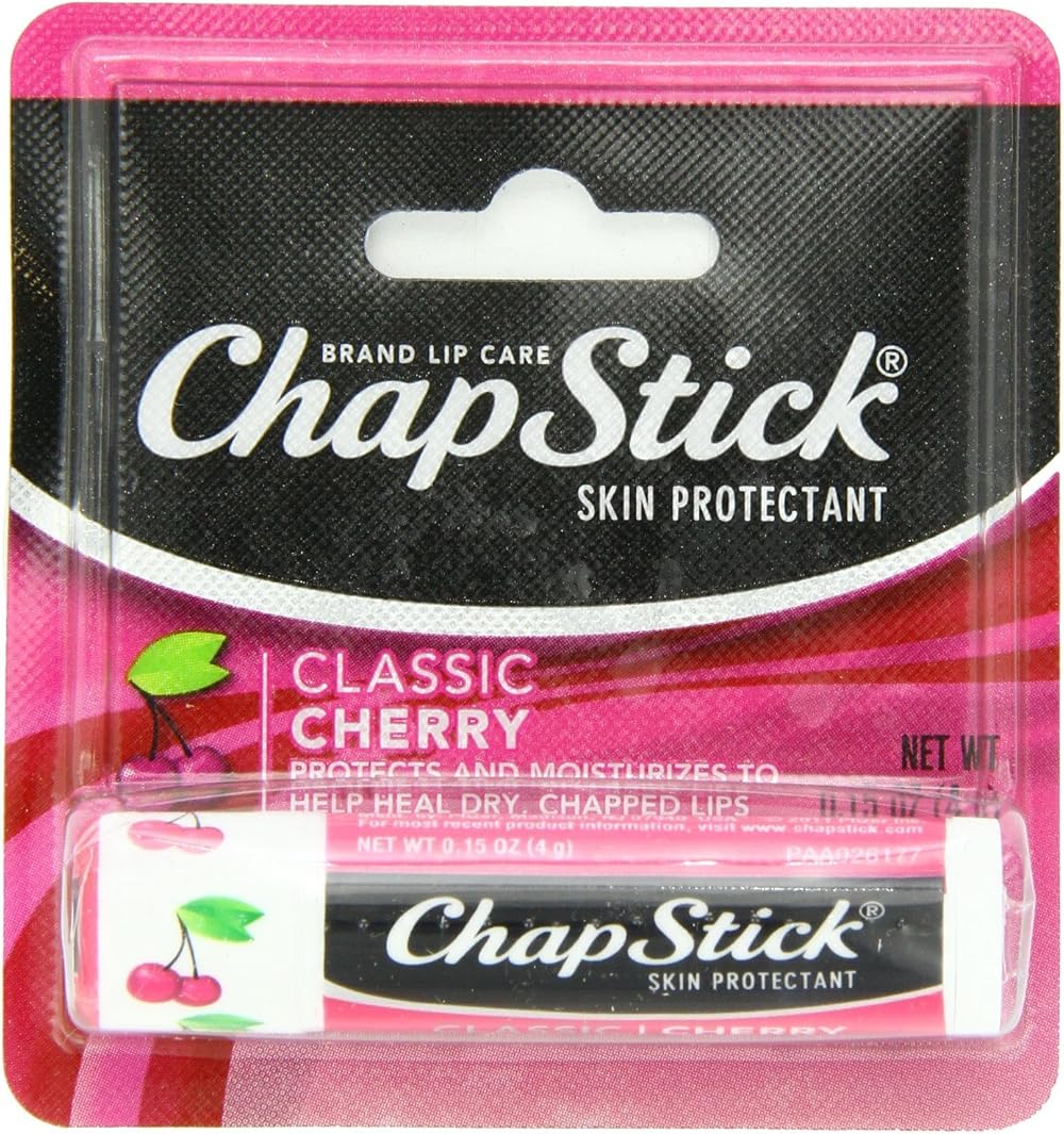 Chapstick Classic Cherry Lip Balm 6 Pack for Dry Lips Hydration