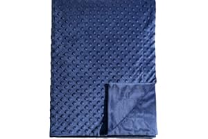 david's kids Micro Fleece Minky Baby Blanket for Boys Girls Neutral with Double Layer and Soothing Raised Dots, Breathable and Soft Lightweight Receiving Blanket for Newborns 30x40 Inches, Navy Blue
