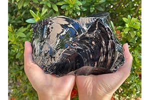 GAF TREASURES Extra Large Black Obsidian Rough Stones, 3-10" Natural Black Obsidian, Raw Black Obsidian Rock (5-6 lb)