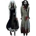 Haunting Ghost Girls Plastic Scene Setters Add-Ons - 65" x 33.5" (Pack of 2) - Spooky Decorations for Eye-Catching Halloween Celebrations