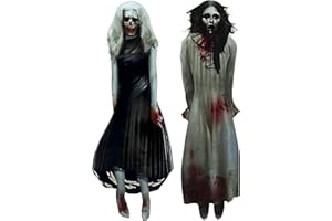 AMSCAN Haunting Ghost Girls Plastic Scene Setters Add-Ons - 65" x 33.5" (Pack of 2) - Spooky Decorations for Eye-Catching Halloween Celebrations