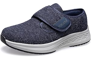 Vogana Diabetic Shoes for Men Wide Toe Box Adjustable Widch Walking Orthotics for Swollen Feet Elderly Foot Pain Relief Neuropathy Size 7-13