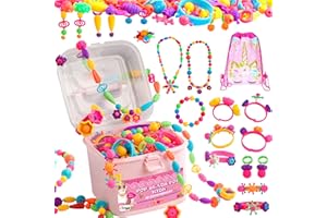 Orian Pop Beads Jewelry Kit for Girls – 550+ Colorful Snap Beads to Create Bracelets, Necklaces & Rings, Fun DIY Set with Unicorn Gift Bag, Ages 3+