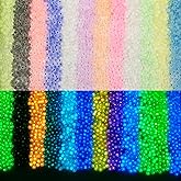 Beadthoven 1800pcs 4mm Luminous Glass Seed Beads, 6/0 Frosted Matte Round Seed Beads Mix Glow in The Dark Beads Pastel Glowing Tiny Mini Solar Beads for DIY Bracelet Necklace Jewelry Making Crafts
