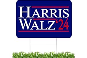 DAJDC Kamala Harris Tim Walz 2024 Yard Sign With H Stake Double Sided For President Democrat Election Decor Blue
