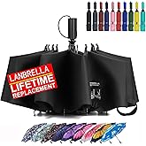 LANBRELLA Compact Reverse Folding Umbrella Auto Windproof Travel Umbrella