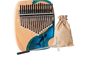 UBBLOVE Kalimba Thumb Piano 17 Keys, Portable Mbira Finger Piano Gifts for Adults Music Instrument Thumb Pianos - 17 Keys Blue