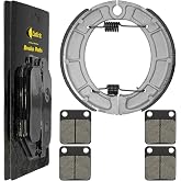 Caltric Front &amp; Rear Brake Pads Shoes Compatible with Yamaha Bear Tracker 250 Yfm250 Yfm-250 Yfm 250 2000-2004 New