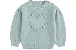 Simplee kids Baby Pullover Sweater Valentines Outfit Love Embroidery Knit Sweaters Coat for Autumn Fall and Winter
