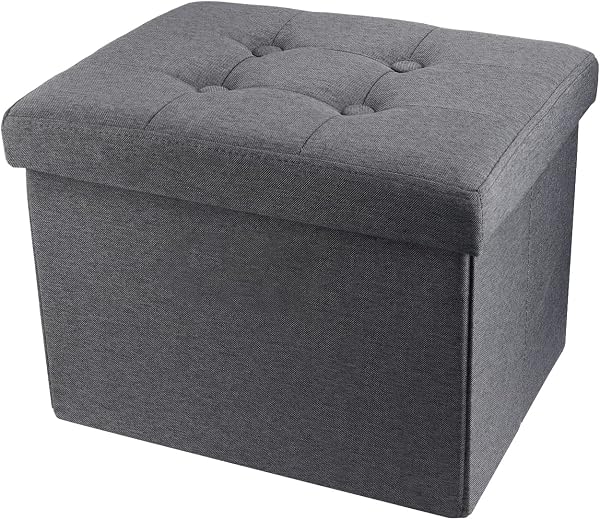 ALASDO Storage Ottoman Footrest Stool Small Ottoman with Storage Foldable Ottomans Foot Rest Footstool Bench for Living Room