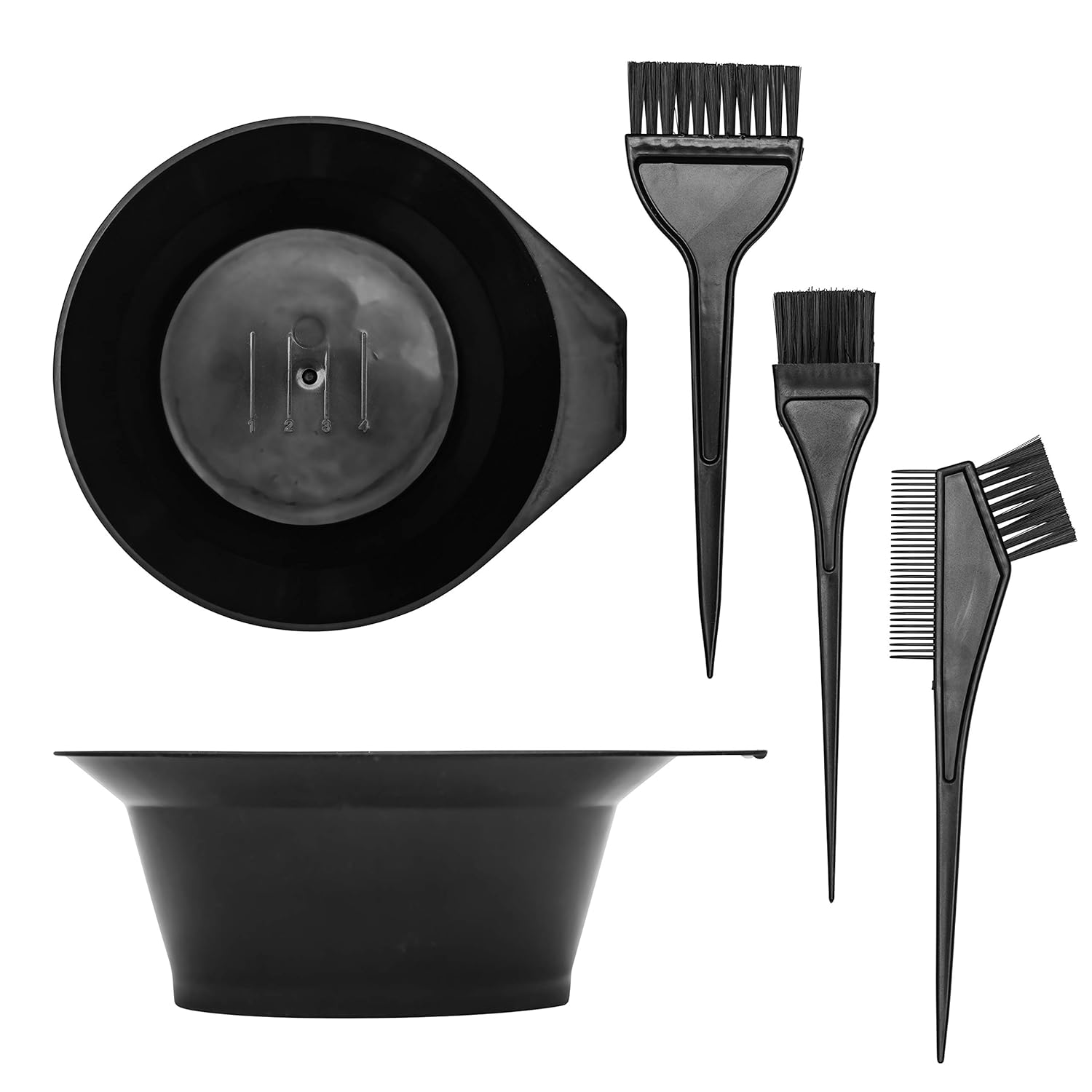 Hair Dye Color Brush and Bowl Set, Hair Color Brush Mixing Bowl Kit Perfect Tools for Hair Tint Dying Coloring Applicator, 7 Piece Set. (7 Piece set): Kitchen & Dining