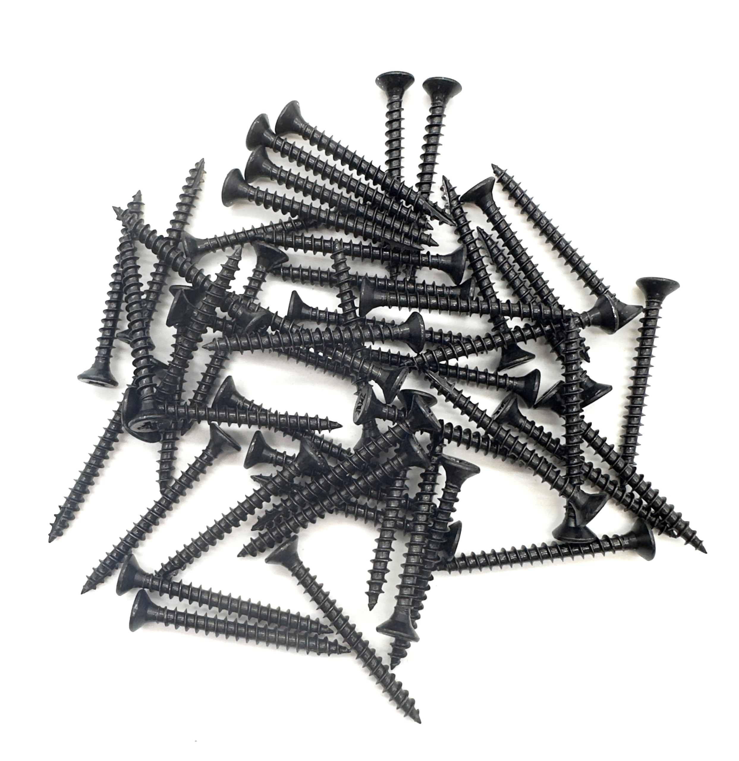 50 PCS Black Wood Screws (4mm x 40mm) Double Countersunk Multi Purpose Organic Woodscrews