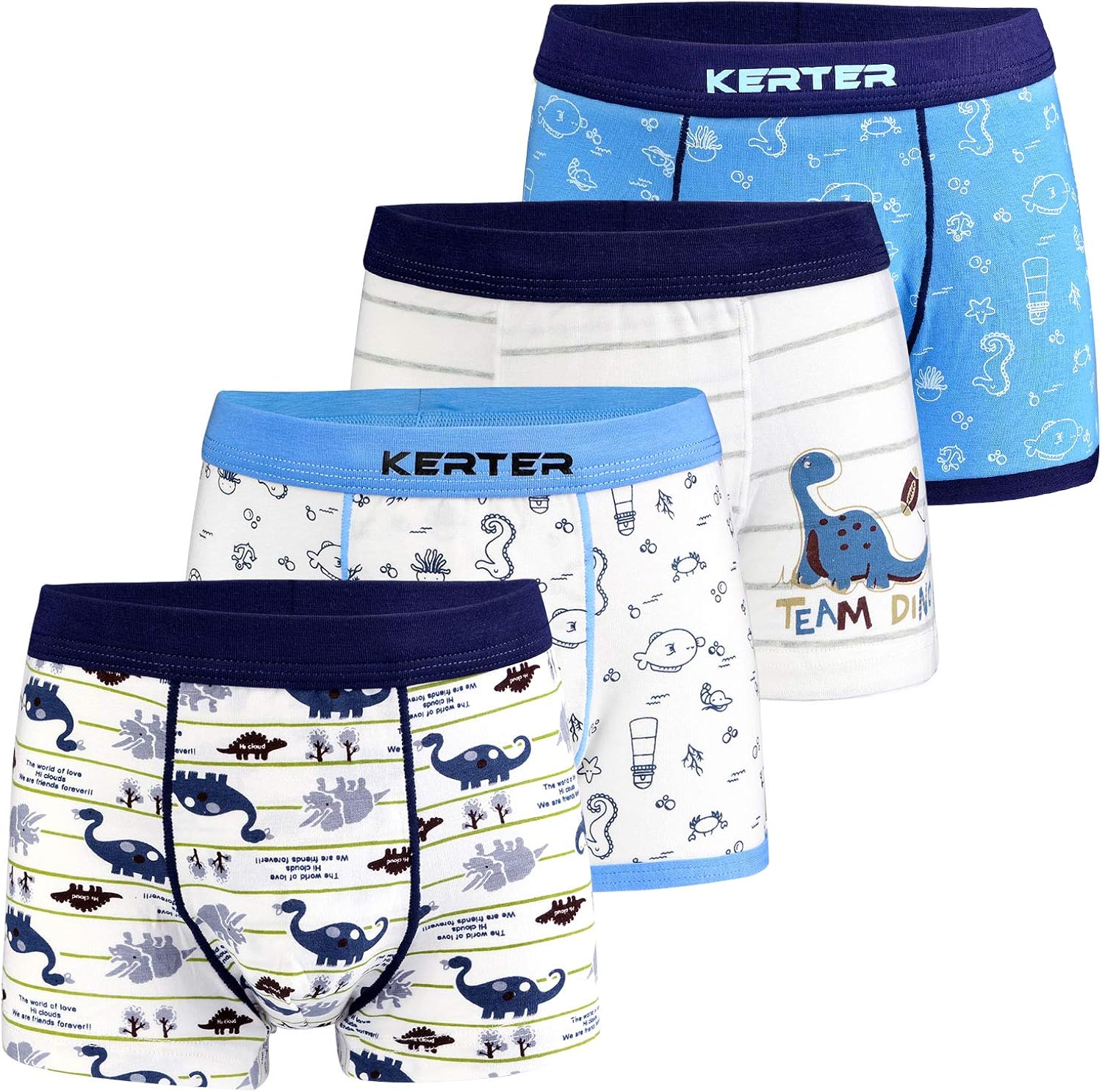 Auranso Boys Underwear Toddler Boxer Briefs Shorts 4 Pack Cotton