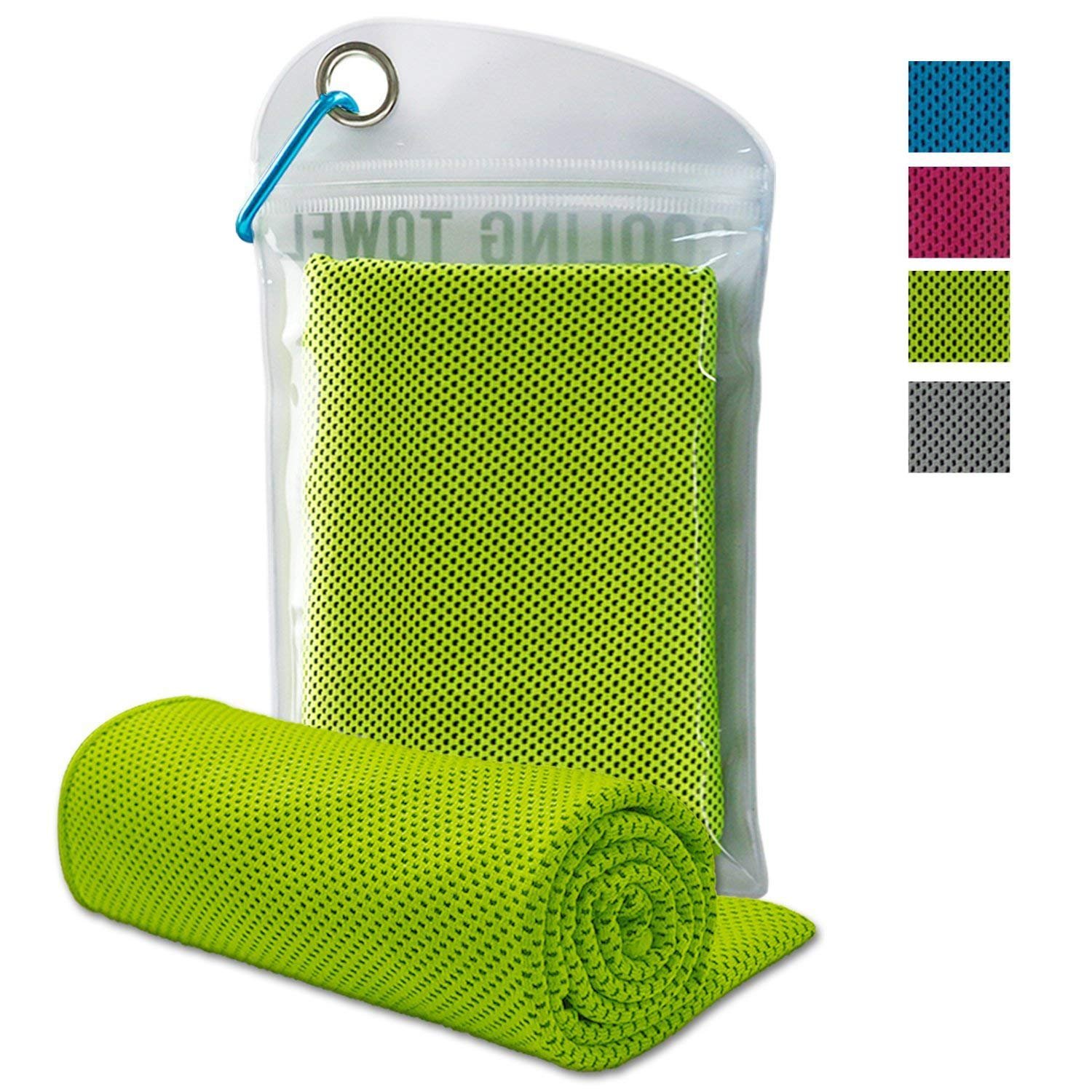 LENPOW Cooling Towel Ice Cold Scarf Chilling Neck Wrap Ultimate Microfiber Bandana Evaporative Chilly Extra Soft washcloth washrag for Sport workout gym fitness Yoga Golf Travel Instant Cooling Relief