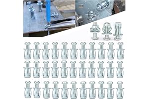 YELINTIAN 50Pcs Expansion Screw Petal Nut,Screw Fixed Expansion Pin,Carbon Steel Rustproof Corrosion-Resistant Petal Shape Ri