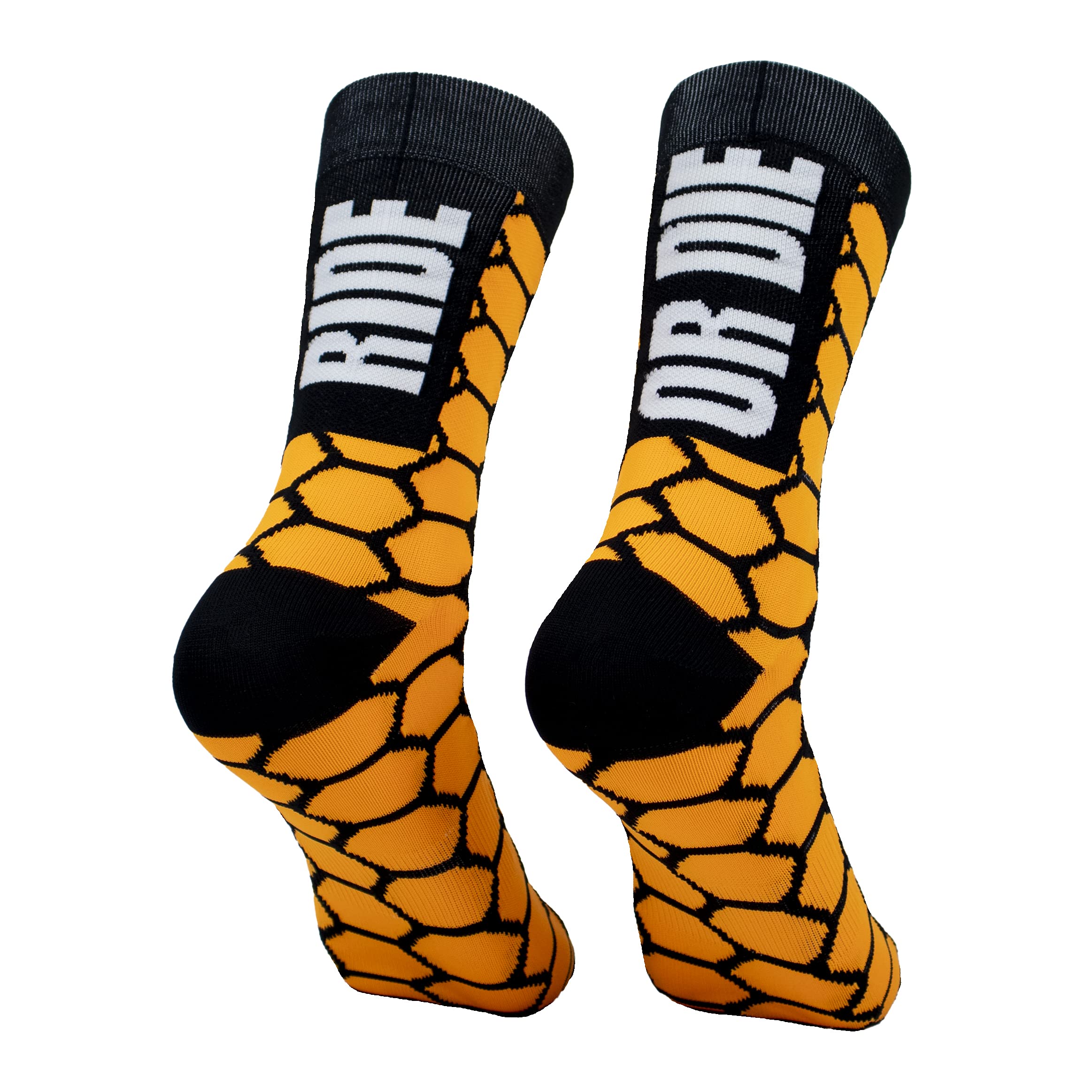PERRO LOCO CLOTHES Ride Or Die Unisex CYCLING Socks. (UK, Numeric, 6, 8, Regular, Regular, Orange)
