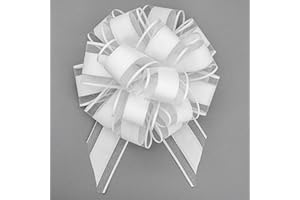 sxvblly 6 PCS Large Pull Bows 6 Inch White Bows for Gift Wrapping Wedding Basket Decorated Birthday Party Christmas Gift Boxe