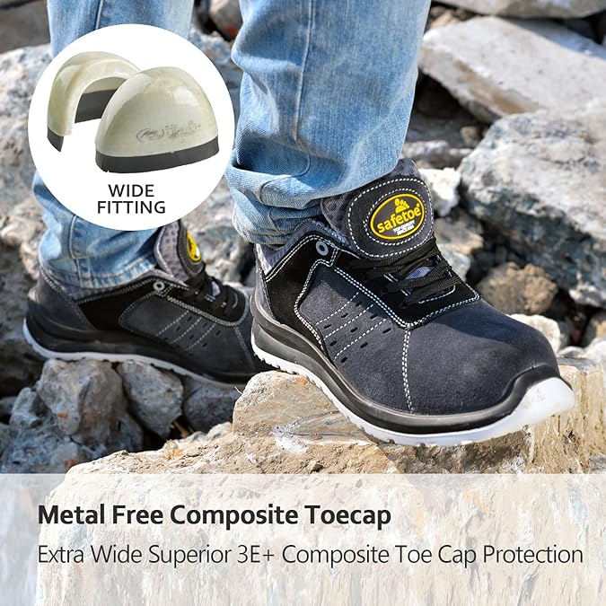 wide fit composite safety trainers