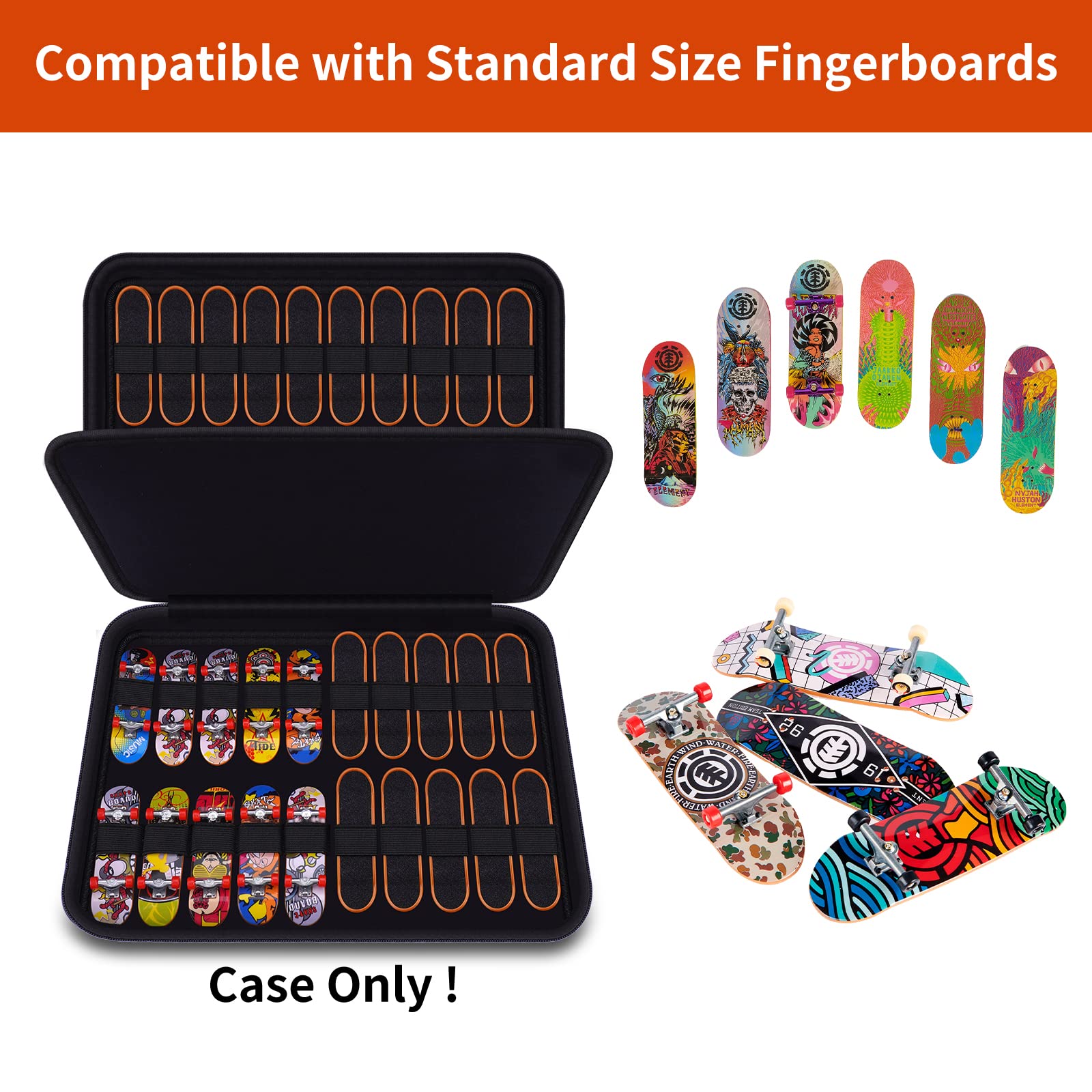 Case for TECH Deck Ultra DLX Fingerboard Mini Skateboards, Portable Fingerboard Travel Carrying Case for Collectible Finger Skateboards and Accessories (CASE ONLY!)