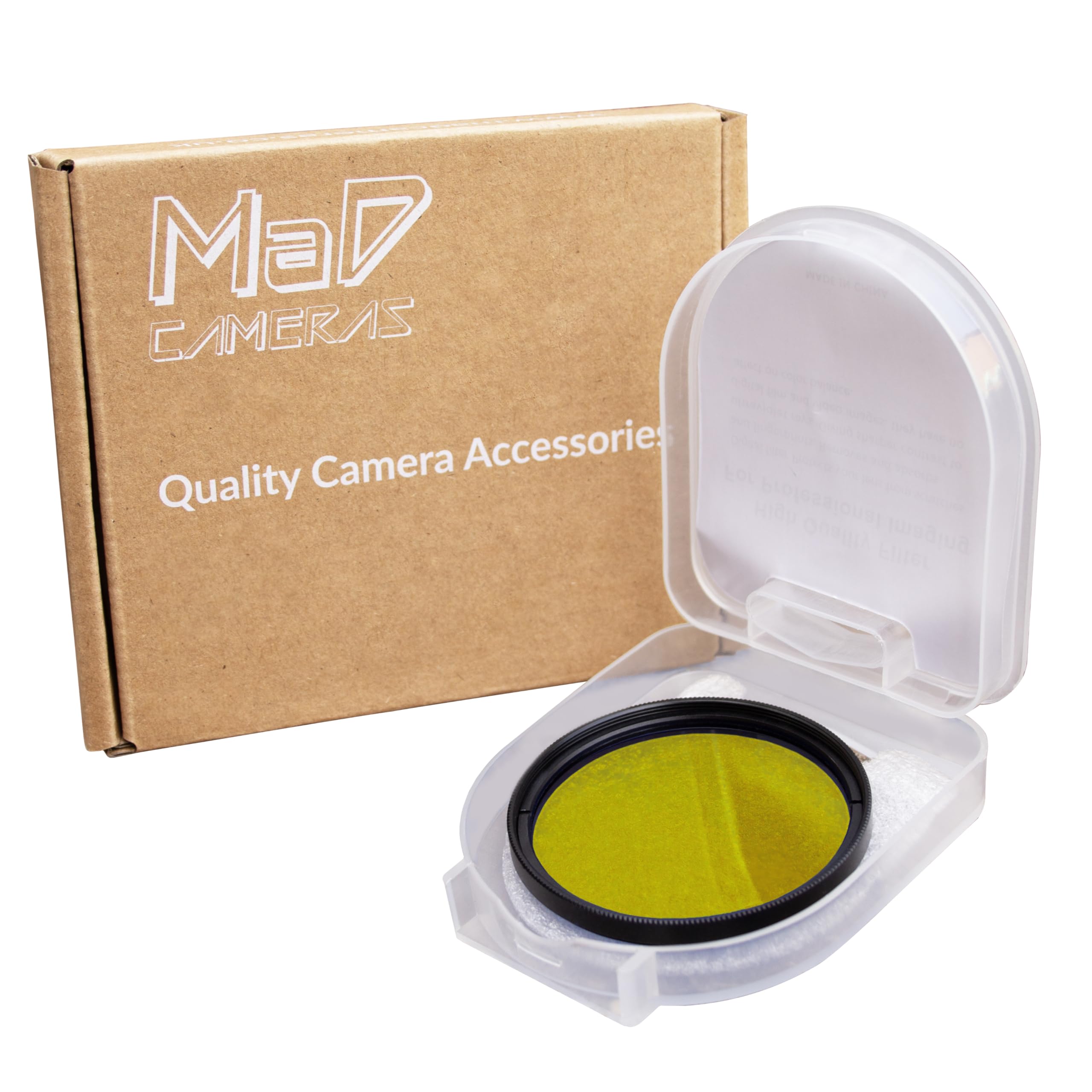 MaD Camera - 49mm Yellow Colour Correction Filter - Reduces Glare & Enhances Contrast - Premium Camera Lens Filter for DSLRs