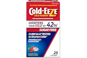 Cold-EEZE Sugar-Free, Natural Wild Cherry Zinc Lozenges, Homeopathic Cold Remedy, Shortens the Common Cold, Sore Throat, Cough, Congestion & Post Nasal Drip, 25 Ct