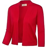 GRACE KARIN Women Cardigan Sweaters Lightweight Knit Cropped Cardigans Trendy 3/4 Sleeve Shrug Bolero S-3XL