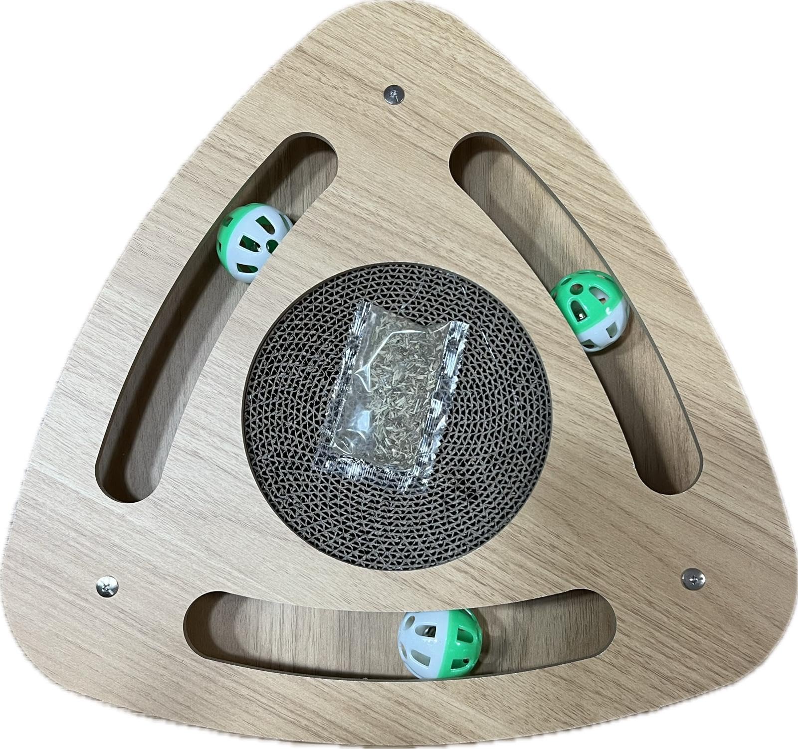 better+ Cat Scratch pad, Triangle Shape Reversible cat Scratcher Cardboard cat scratchers for Indoor Cats Sleep Play and Grind Claws with Wood Frame, Durable,Traingle