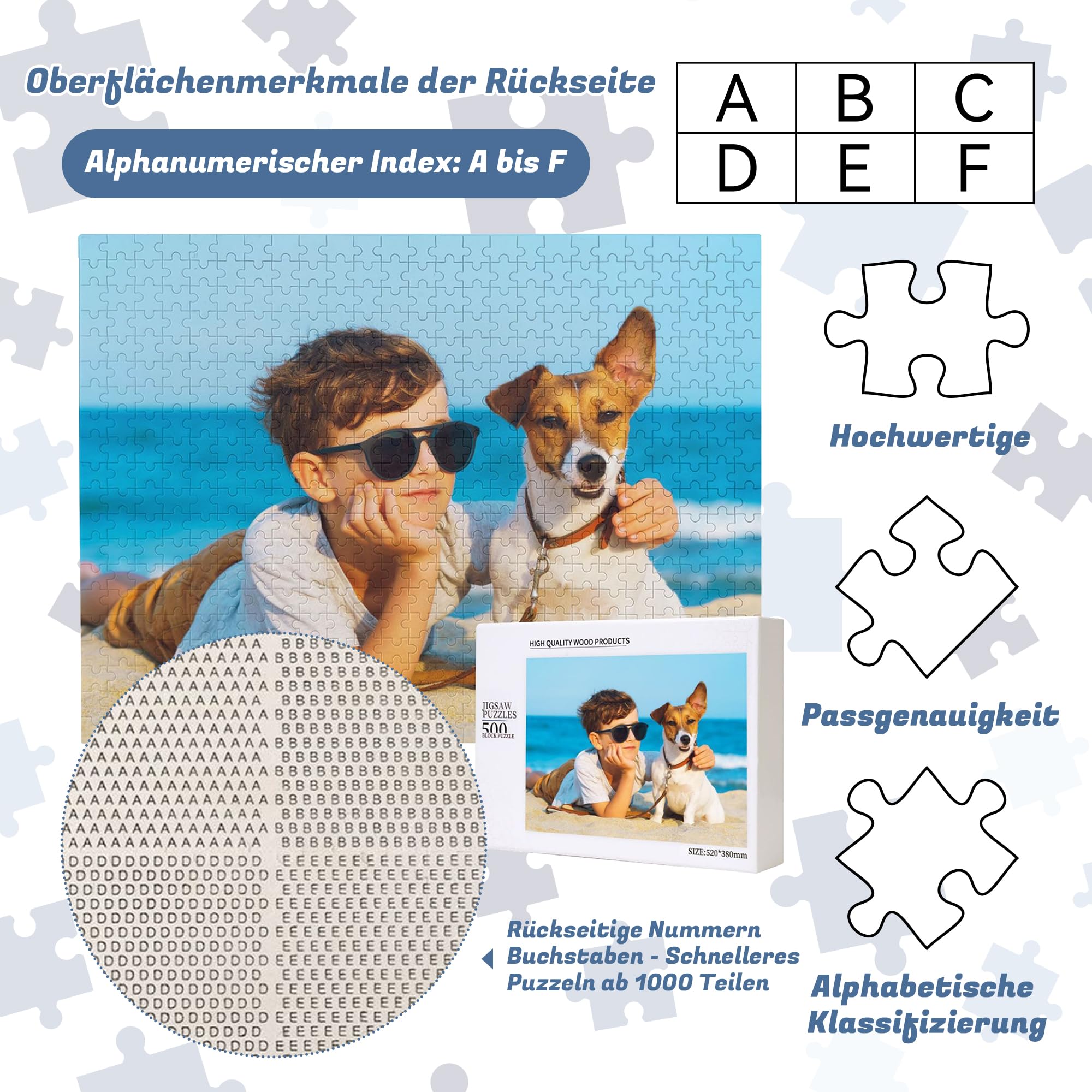 Puzzle Personalisiert Foto selbst gestalten, 300/500/1000 Teile Holzpuzzle mit eigenem Bild, personalisierte Valentinstag, Hochzeitstag Geschenke für Ihn und Sie 6