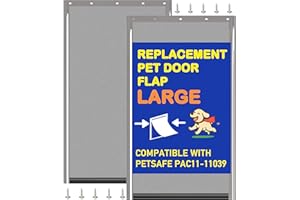 2 Pack Large Dog Door Replacement Flaps with Screws, Compatible with Petsafe Freedom Doggie Doors, PAC11-11039 10 1/8" X 16 7