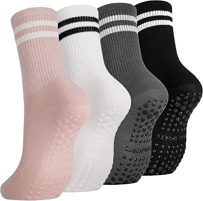 Zuimei Yoga Grip Socks Women Non Slip Grippy Mid-Calf Various Colors 39-42