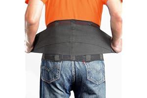 OMAX Lumbar Back Brace Immediate Lower Back Pain Relief, Dual Adjustable Support Belt for Men/Women for Work, Breathable Mesh Waist Brace for Herniated Disc, Sciatica, Black, X Large 43"-48"