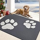 FONEYI Indoor Door Mat, 20"x32" Dog Mats for Muddy Paws, Rubber Backing Non Slip Super Absorbent Washable Entryway Rug, Low-Profile Front Back Door Mats, Inside Floor Doormats for Entryway, Dark Grey