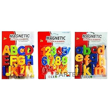 Parteet Magnetic Combo of Capital,Small Letters & Numeric Number for Educating Kids in Fun -Educational Alphabet Refrigerator Magnets | Toy for Preschool Learning, Spelling, Counting (78 Alphabets)