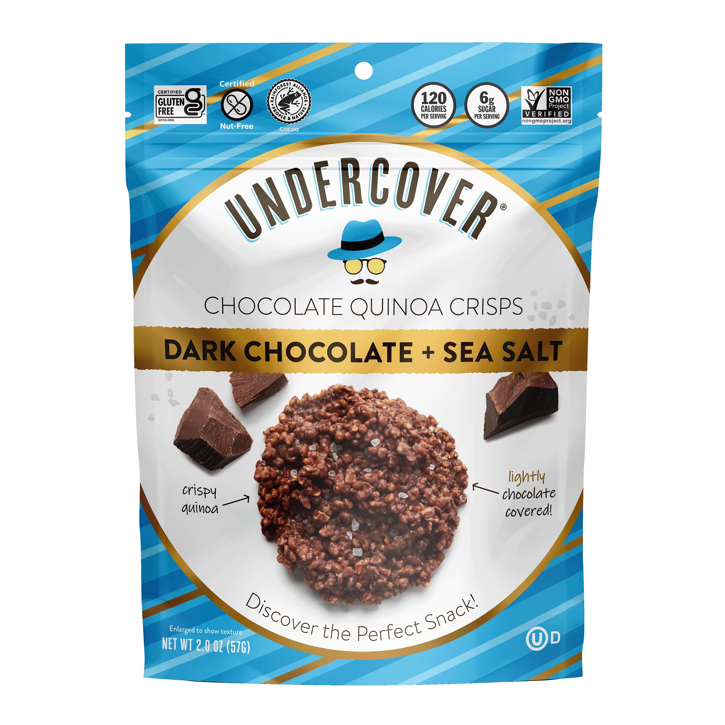UNDERCOVER CHOCOLATE QUINOA CRISPS VARIETY 8PACK 2 Mlk Choc, 2 Dk