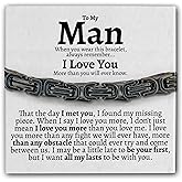 Love You This Much Steel Twist Bracelet for Him - Birthday & Wedding Gift for Husband, Boyfriend, or Fiance
