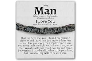 Love You This Much Steel Twist Bracelet for Him - Birthday & Wedding Gift for Husband, Boyfriend, or Fiance