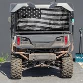 GrilleAdz Pioneer 1000-5 &amp; 700-4 Mesh Rear Dust Screen Tactical Flag