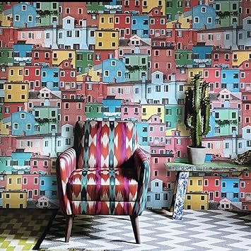 Lluvia Reina Burano Pintado Color Casas Rollos De Papel Pintado