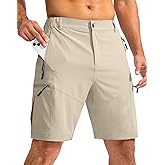 Pudolla Men's Hiking Cargo Shorts 9"/7"/11" Lightweight Outdoor Shorts for Men Trip Golf Camping Casual with 5 Zipper Pockets