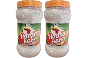 African Delights Best African Hausa Koko, Millet Flour and Corn Flour Spicy or Regular Flavors, Traditional West African Breakfast Porridge, Easy to Prepare (Regular Pack of 2)
