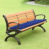 PLULON Blue Garden Bench Cushion 120x48cm 2/3 Seater Pillowy Seat Pad view 6