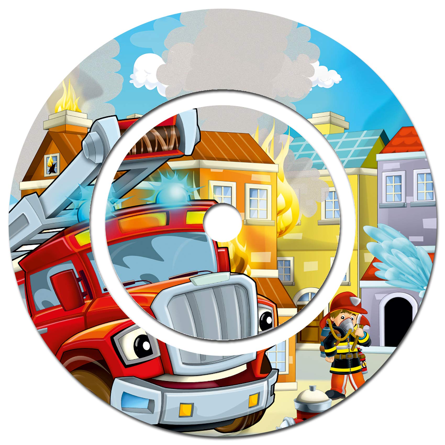 yabaduu Protective Film for Tonie Charging Station Design Sticker Cover Child-Friendly Perfect Fit Self-Adhesive Film Accessories for Children Toys Y046 (No. 24 Fire Brigade, Charging Station Film)