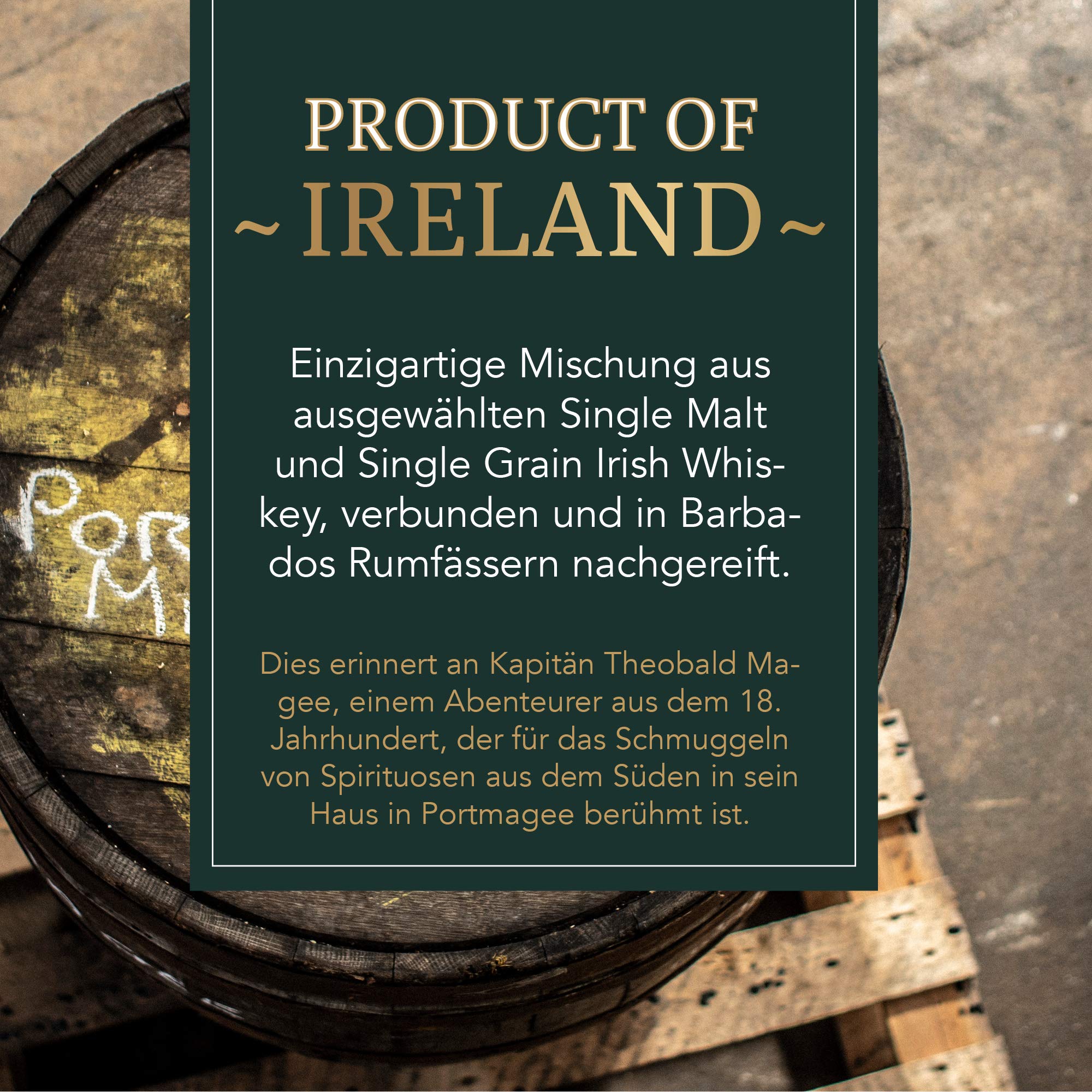 Portmagee Triple Distilled Irish Whiskey – Limitierte Serie I HOCHWERTIGER PREMIUM I Pure I Single Malt & Single Grain I 40% Alk. 3