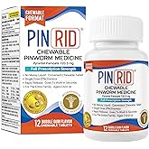 PIN RID Pyrantel Pamoate 250mg Pinworm Medicine Chewable Tablets 12 Count | Fast-Acting Bubble Gum Flavor Pin Worm Medication, Single-Dose Dewormer, Worm Treatment for Humans, Adults and Kids Ages 2+